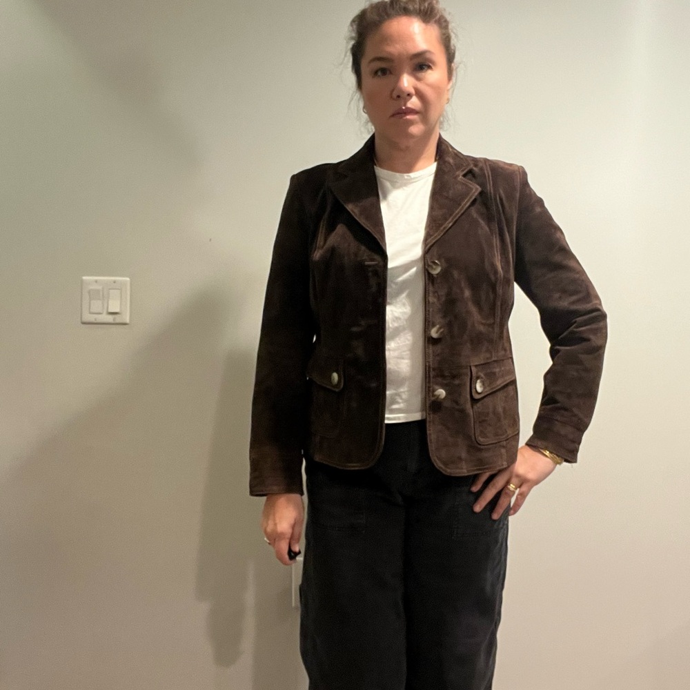Chocolate Brown Suede Blazer / Jacket - Picture 7 of 8